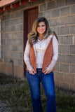 Reach Out Corduroy Vest- Ginger
