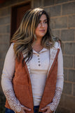 Reach Out Corduroy Vest- Ginger