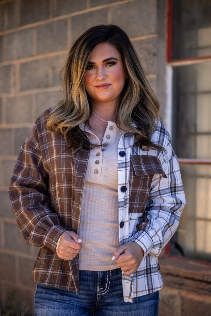 You Know Me Well Mixed Plaid Top