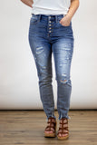 Cecilly Button Fly Skinny Jean ~ Judy Blue