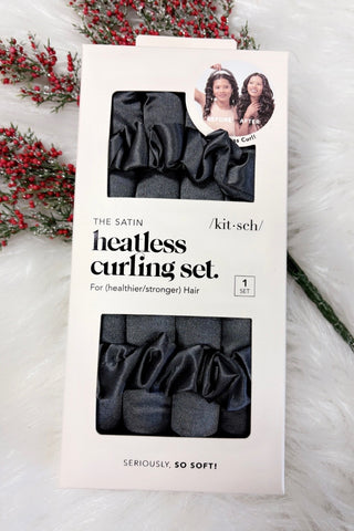 Satin Heatless Curling Set - Charcoal