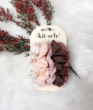 Assorted Textured Scrunchies 5pc Set