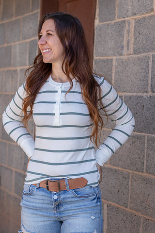 In No Rush Striped Henley