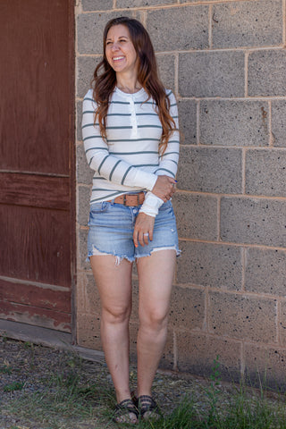 In No Rush Striped Henley