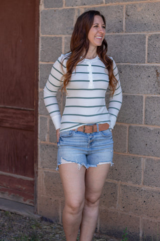 In No Rush Striped Henley