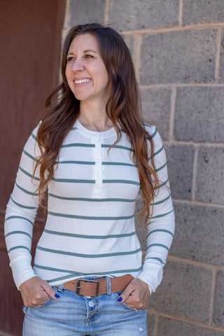 In No Rush Striped Henley