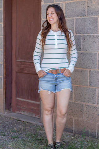 In No Rush Striped Henley