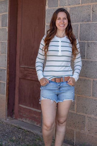 In No Rush Striped Henley
