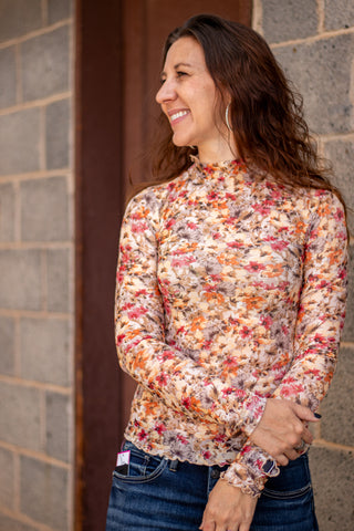In The Garden Floral Mesh Top