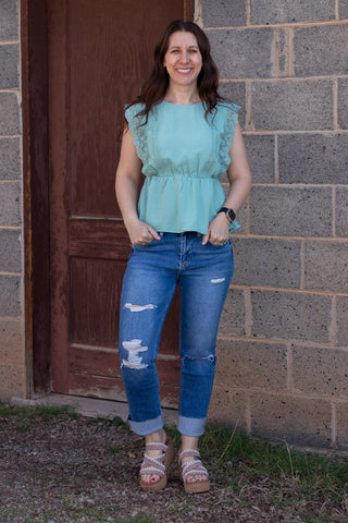 Indie Crochet Lace Peplum Blouse
