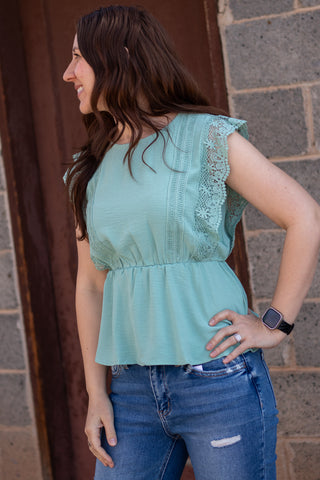 Indie Crochet Lace Peplum Blouse