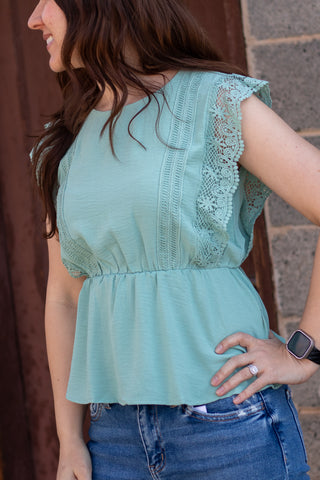 Indie Crochet Lace Peplum Blouse