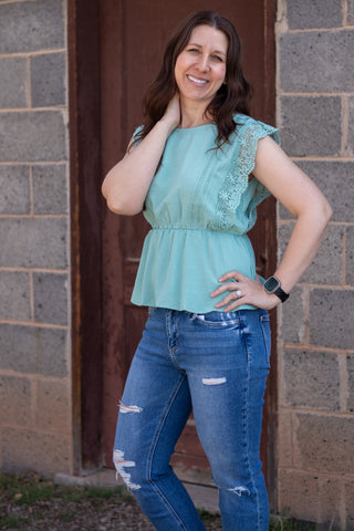 Indie Crochet Lace Peplum Blouse