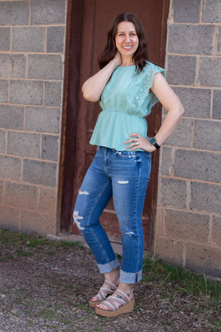 Indie Crochet Lace Peplum Blouse