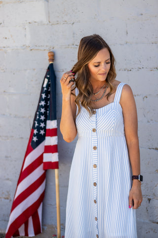 Jessamin Striped Midi Dress