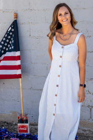 Jessamin Striped Midi Dress