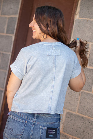Junia Basic Tee- Slate Blue
