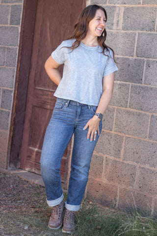Junia Basic Tee- Slate Blue