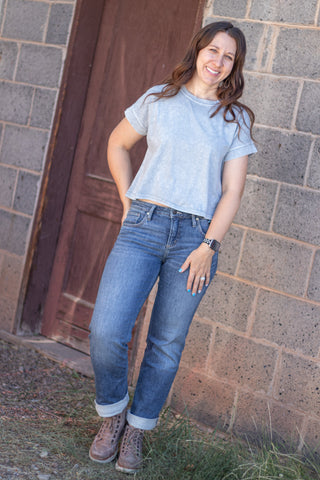 Junia Basic Tee- Slate Blue