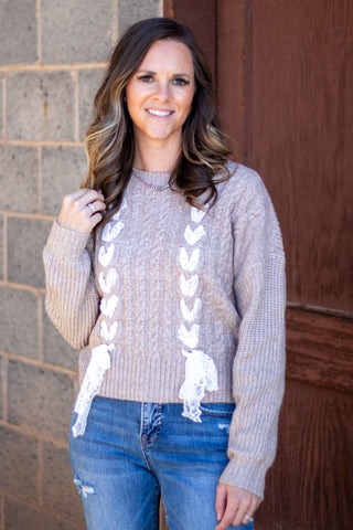 Jessi Knit Lace Bow Sweater