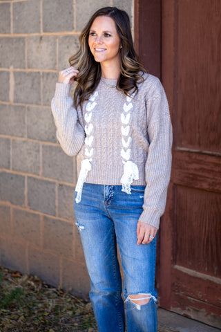 Jessi Knit Lace Bow Sweater