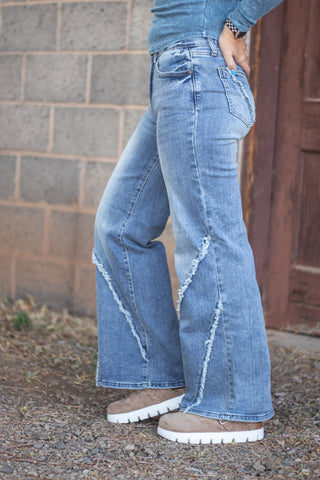 Karleigh Saige Mid Rise Wide Jean