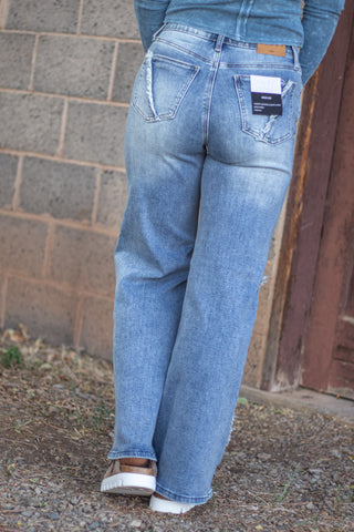 Karleigh Saige Mid Rise Wide Jean