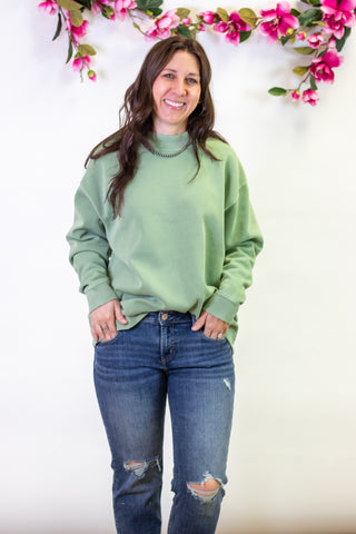 Kasey Mockneck Pullover- Mint