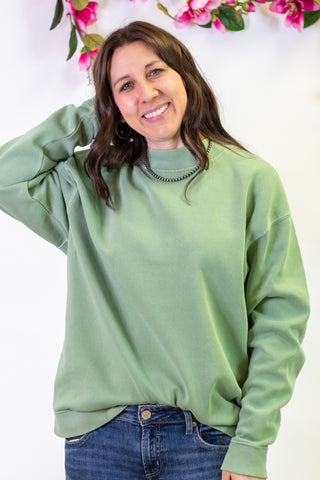 Kasey Mockneck Pullover- Mint