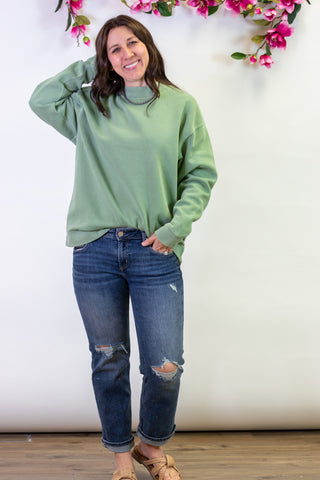 Kasey Mockneck Pullover- Mint