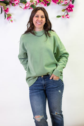 Kasey Mockneck Pullover- Mint