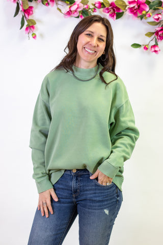 Kasey Mockneck Pullover- Mint