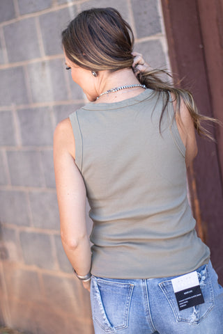Keep It Basic Tank- Olive