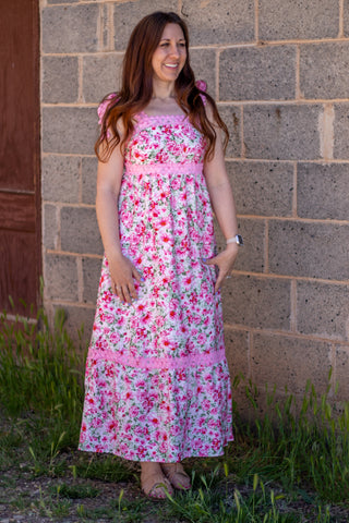 Kea Floral & Lace Maxi Dress