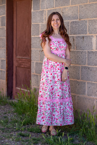 Kea Floral & Lace Maxi Dress