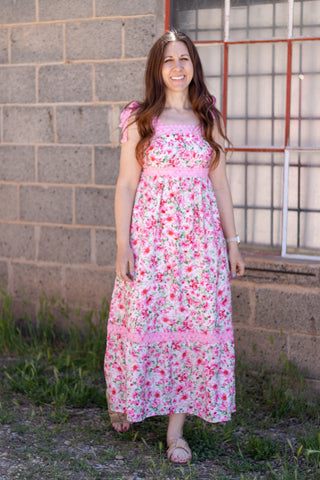 Kea Floral & Lace Maxi Dress
