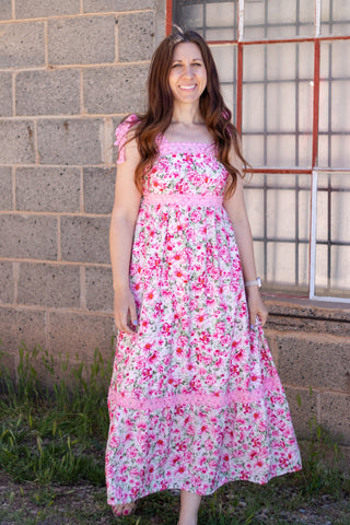 Kea Floral & Lace Maxi Dress