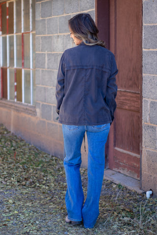 Keep On Going Tencel Jacket- Charcoal