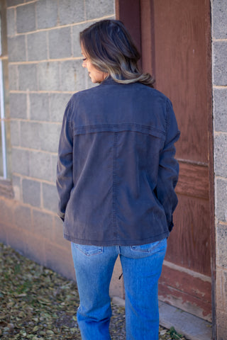 Keep On Going Tencel Jacket- Charcoal