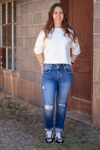 Lainey High Rise Straight Jean~ Risen