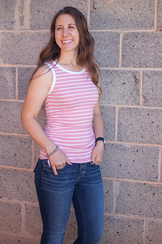Leia Striped Ribbed Tank