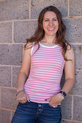 Leia Striped Ribbed Tank