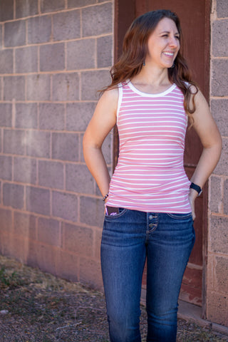 Leia Striped Ribbed Tank