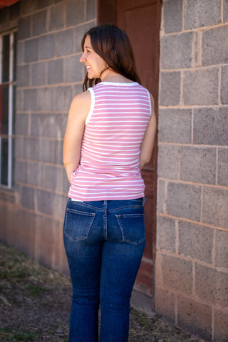 Leia Striped Ribbed Tank