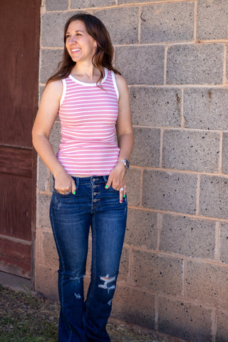 Leia Striped Ribbed Tank