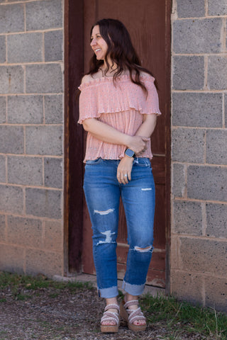 Lenny Accordian Off The Shoulder Top