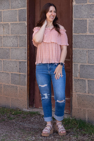 Lenny Accordian Off The Shoulder Top