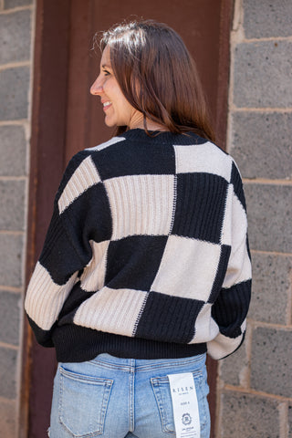 Living Simply Checkered Cardigan