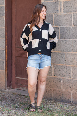 Living Simply Checkered Cardigan