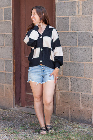 Living Simply Checkered Cardigan